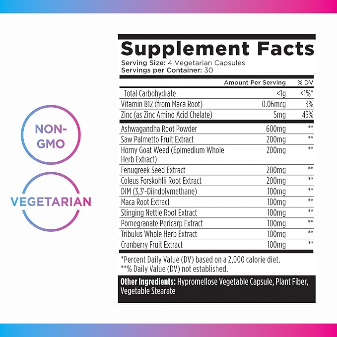 Livingood Daily Men's Hormone Support, 120 Vegetarian Capsules - Testosterone Booster, Endurance, Prostate Support, & DIM Supplement for Men - Supports Mood, Energy, & Stamina - Non-GMO, Vegan