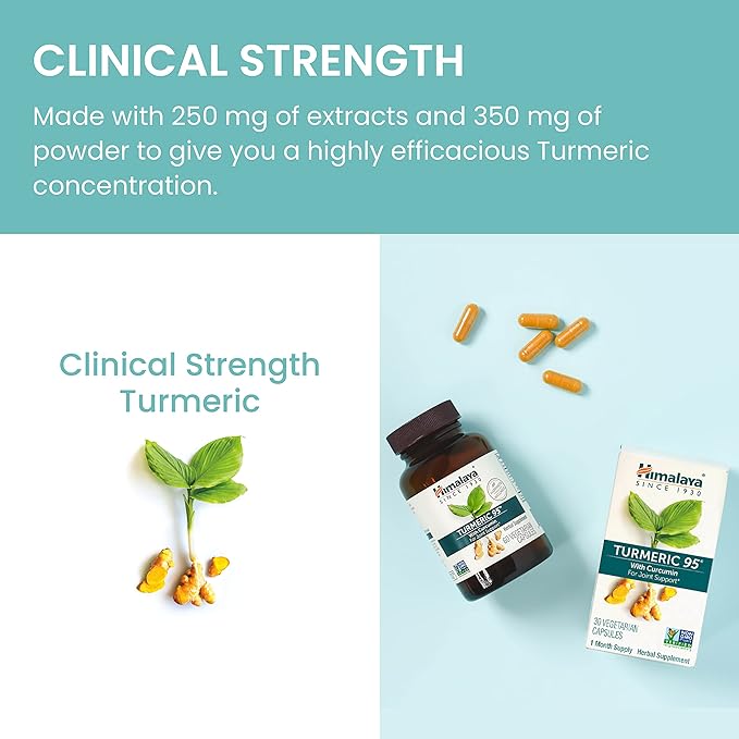Himalaya Turmeric 95 Supplement with Curcumin/Curcuminoids, 600 mg, 60 Capsules, 60 Day