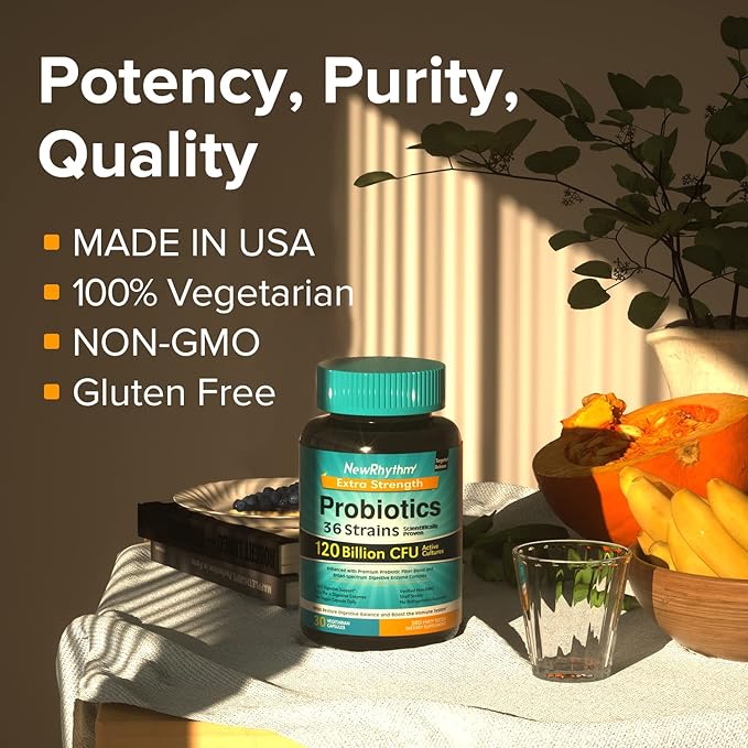 NewRhythm Probiotics 120 Billion CFU 36 3-in-1 Probiotics 30ct
