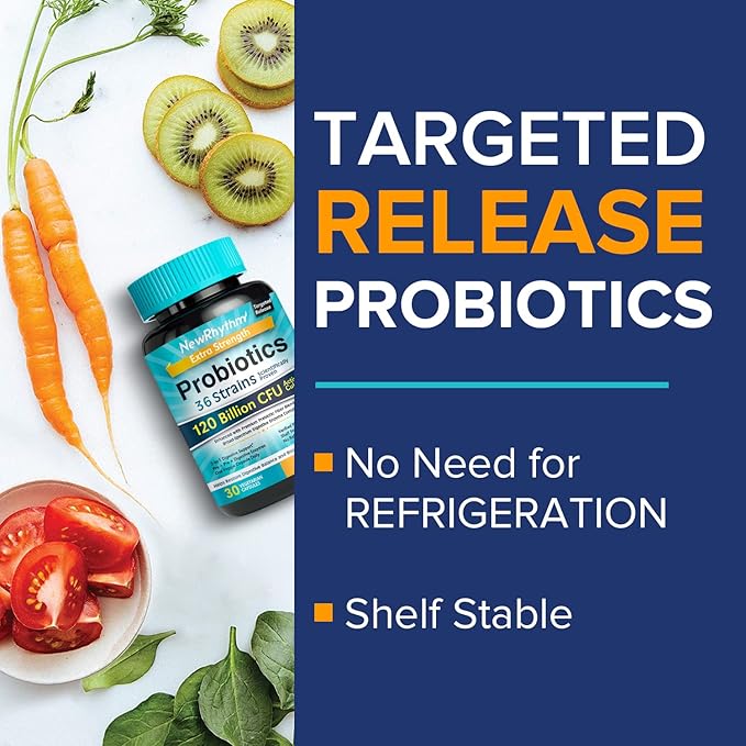 NewRhythm Probiotics 120 Billion CFU 36 3-in-1 Probiotics 30ct