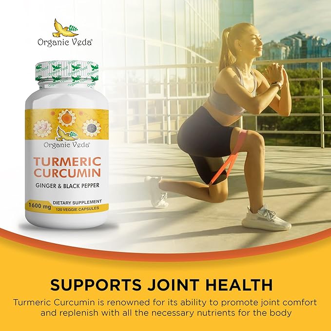 Organic Veda Turmeric and Ginger Capsules 120 pills (95% curcuminoids)