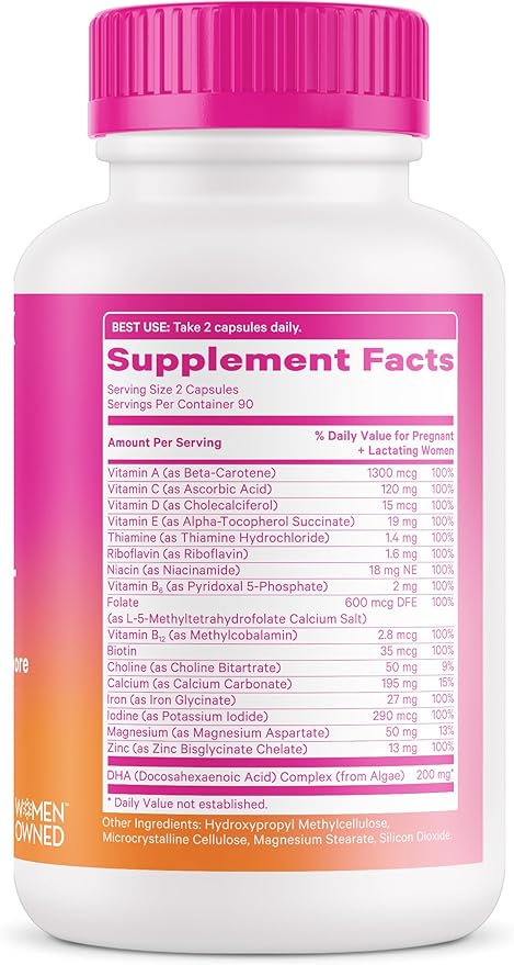 Pink Stork Total Prenatal Vitamins 3 Month 180 Capsules