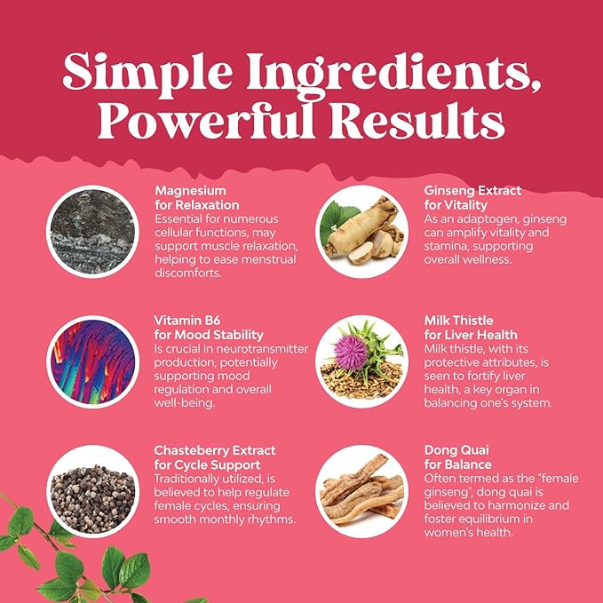 Hormone Balance for Women of All Ages - PMS Gummies and Cycle Support Supplements for Women with Vitamin B6 and Dong Quai Gummy Vitamin - Menopause Relief Mood Support Supplement PMS Support for Women