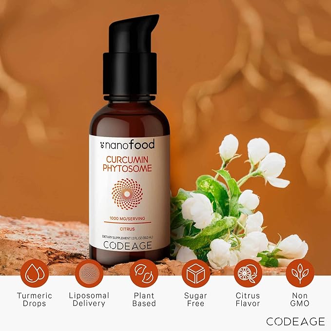 Codeage Liposomal Curcumin Phytosome Liquid Supplement, 2 fl