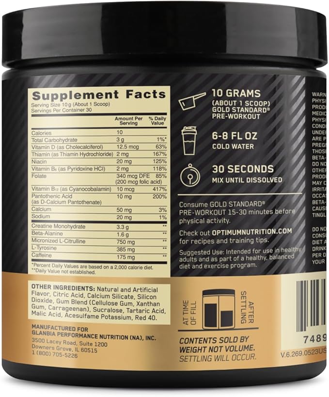 OPTIMUM NUTRITION Gold Standard Pre-Workout 30 Servings