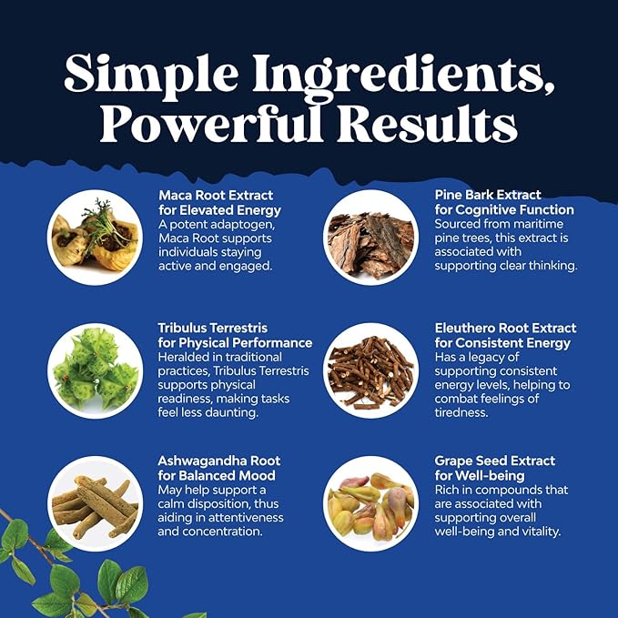 Potent Black Maca Root Capsules for Men (30 Servings)