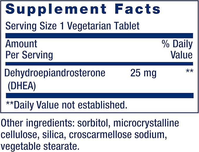 Life Extension DHEA 25 mg – For Hormone Balance, Immune Support, Sexual Health and Anti-Aging - Supports Memory & Mood - Non-GMO, Gluten-Free, Vegetarian - 100 Dissolve-In-Mouth Tablets