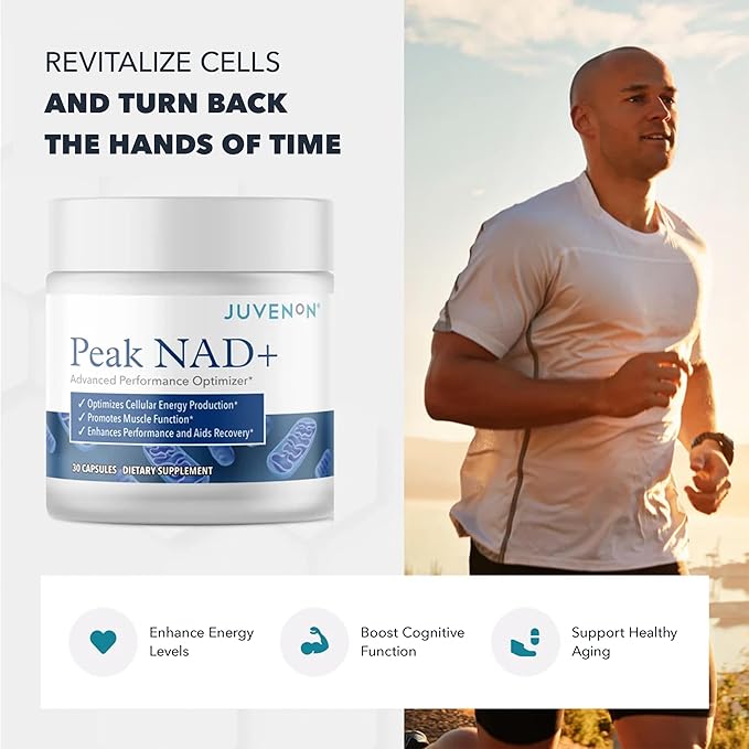 Juvenon Peak NAD+ | Advanced Cellular Health and Regeneration Formula | Boost NAD+ Levels, Support Cellular Vitality, and Promote Natural Renewal