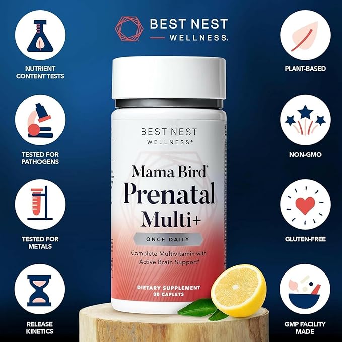 Best Nest Wellness Mama Bird Prenatal 30 Caplets (30 Servings)