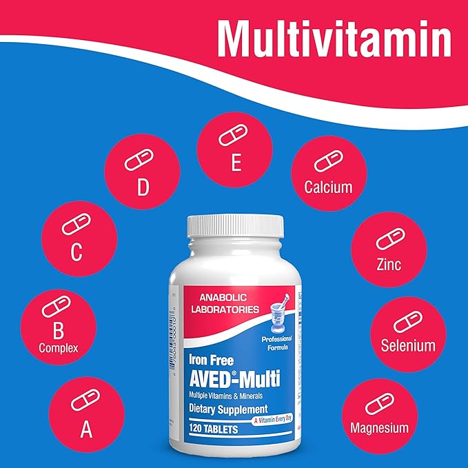 Iron Free Daily Multivitamin for Men 120 Tablets