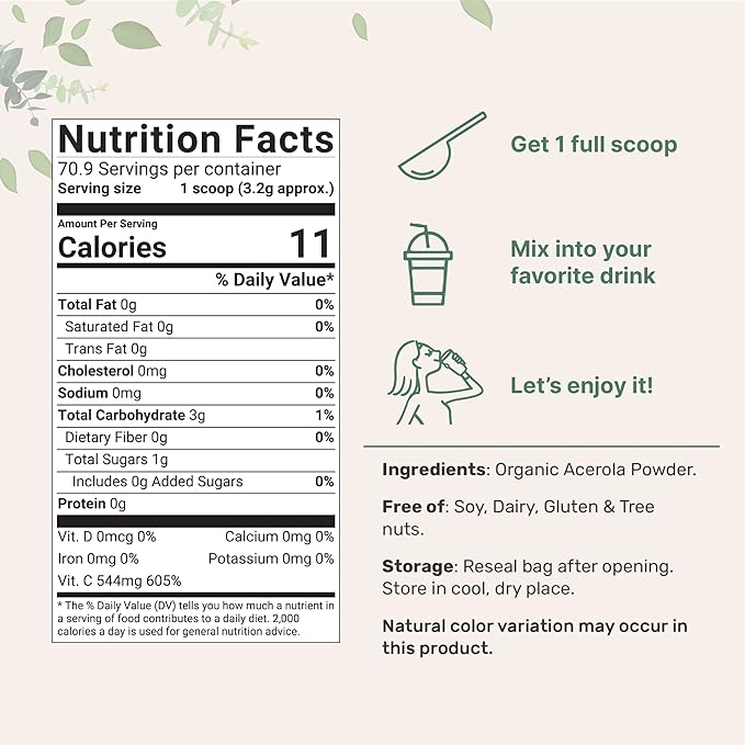 Organic Acerola Powder, 8oz