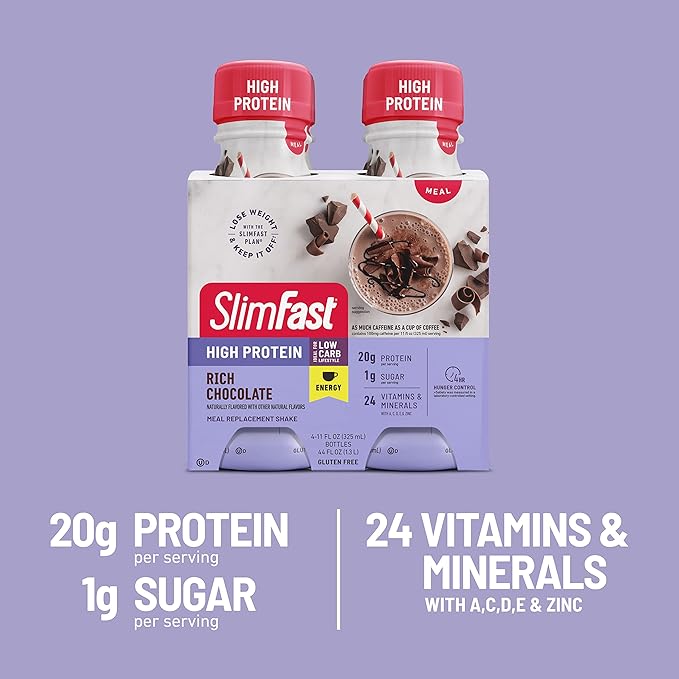 SlimFast Advanced Energy High Protein Meal 20g of 11 Fl. 4 Count
