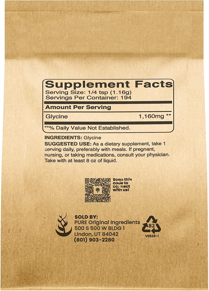 Pure Original Ingredients Glycine Powder (8oz)