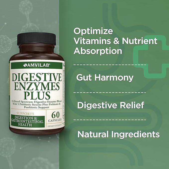 Digestive Enzymes Plus Probiotics.18 broad spectrum 5 probiotic 60 Vegetarian