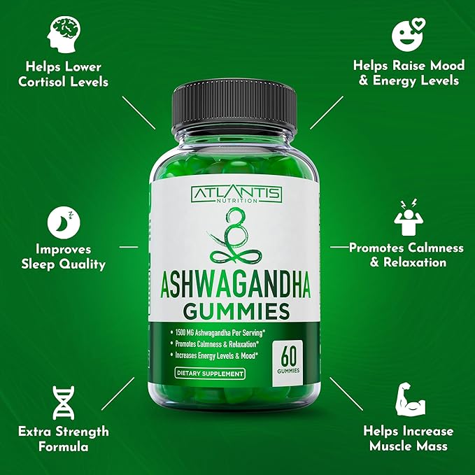 Ashwagandha Gummies - 1500MG Ashwagandha Per 60 Gummies