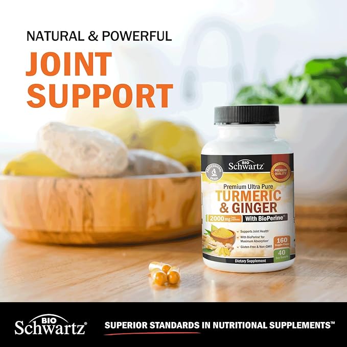 Turmeric Curcumin and Ginger 2000mg 95% Standardized 160 Capsules