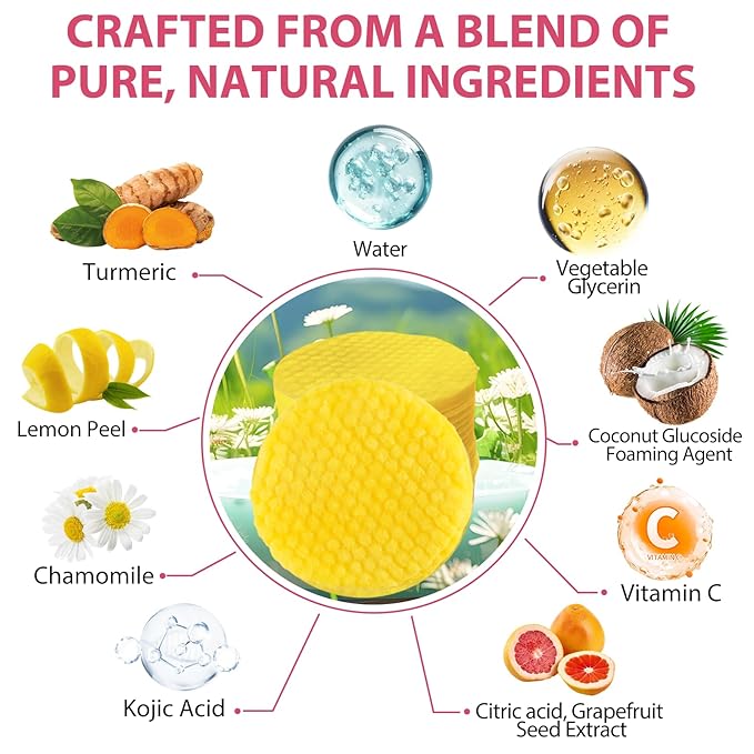 Turmeric Cleansing Pads, Kojic Acid and B5, Vitamin 40PCS
