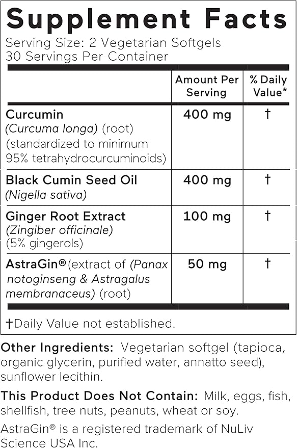 Smarter Nutrition Curcumin Softgels 95% Tetrahydrocurcuminoids (60 Count 3)