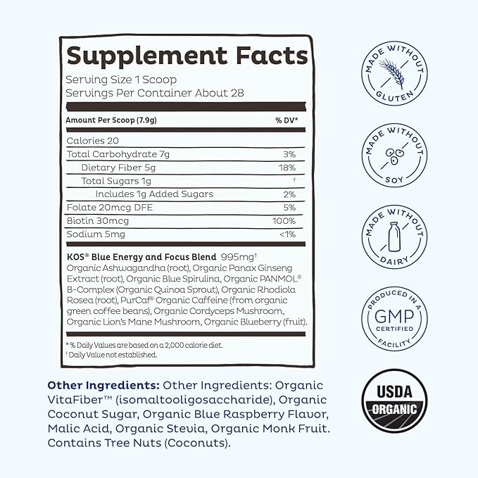KOS Energizing Blue Spirulina Blend 28 Servings