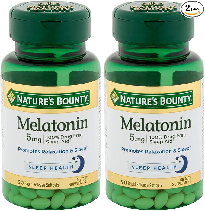 Nature's Bounty Melatonin 5mg, 90 Softgels 2)