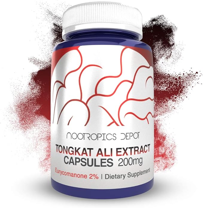 Nootropics Depot Tongkat Ali Extract Capsules 200mg | 120 Count 2% Eurycomanone