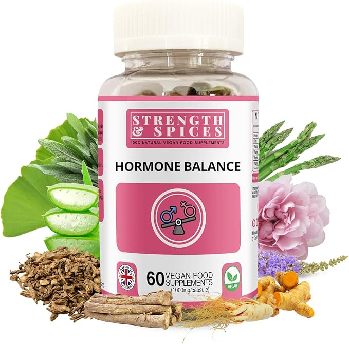 Strength & Spices Hormone Balance 100% 12 Ingredients 60 Vegan 1000mg Capsules