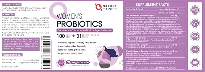 Probiotics for Women Digestive Health, 100 90 Veggie