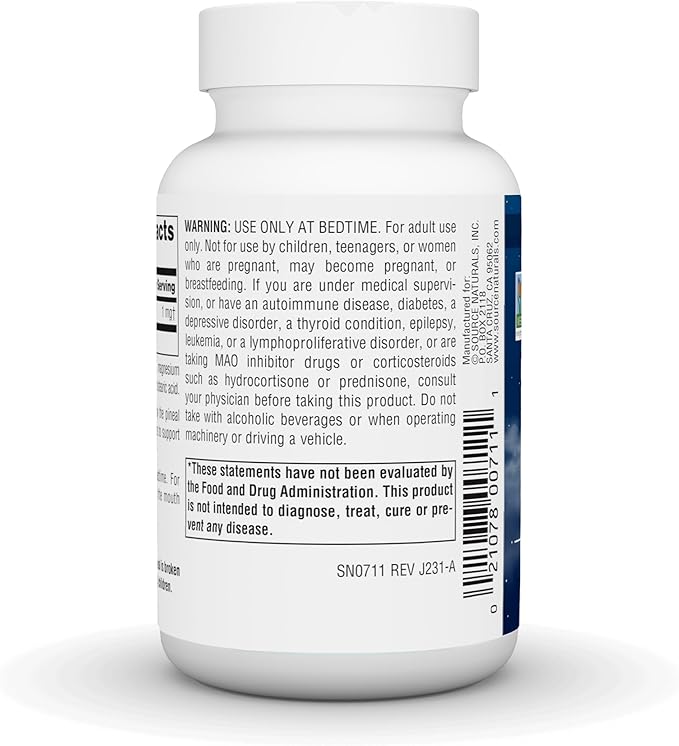 Source Naturals Melatonin Helps Promote Sleep* 1 mg 300 Peppermint