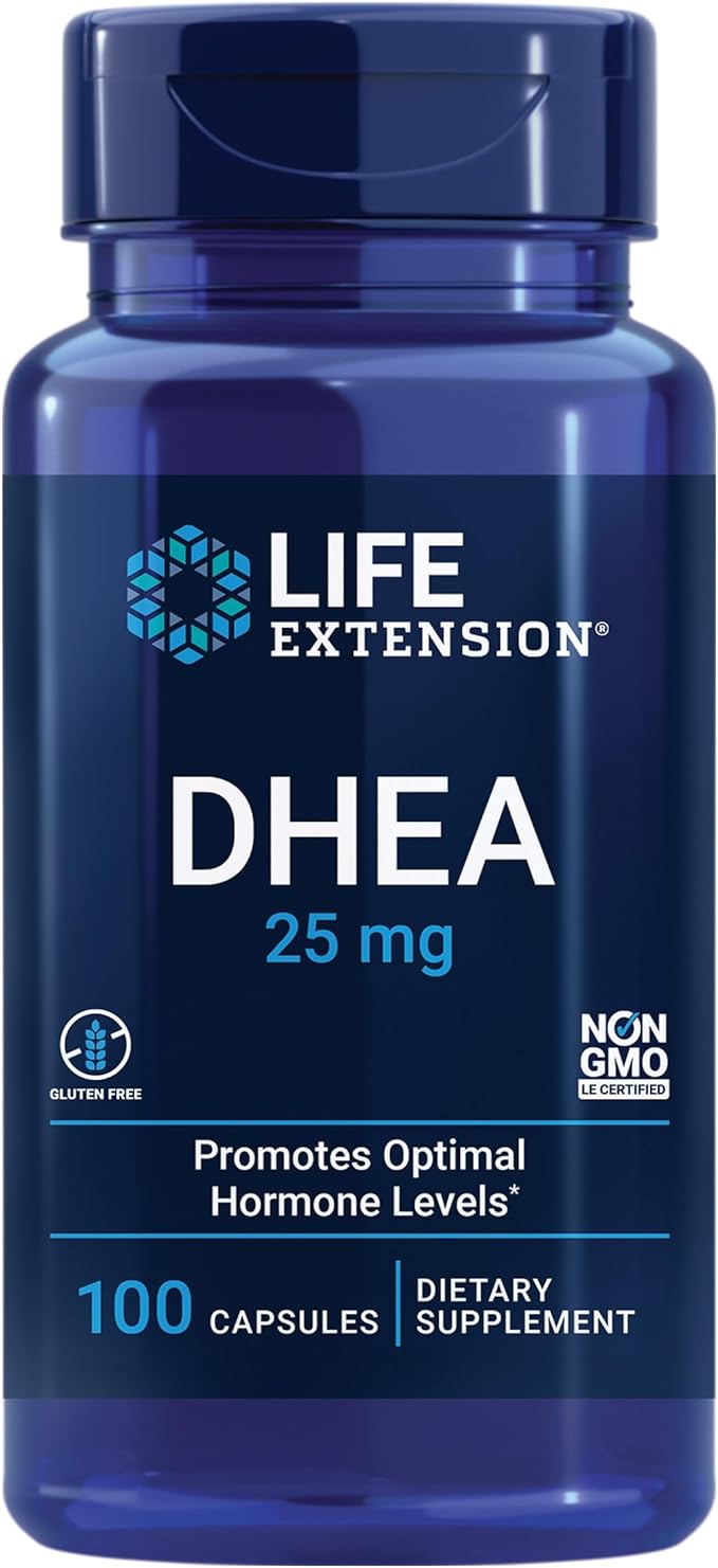 Life Extension DHEA 25mg and Boron 3mg - Supplements for Hormone Balance, Bone Health, Immune & Nervous System Support