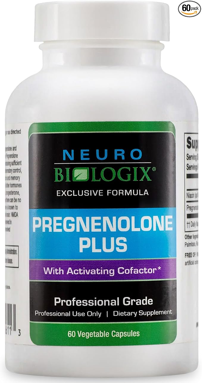 Pregnenolone Plus - Optimal Pregnenolone Supplement for Women to Support Energy, Mood & Mental Clarity - Promotes Mitochondrial Function & Hormone Balance with Niacinamide – 60 Vegetable Capsules