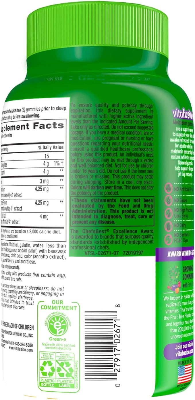 Vitafusion Melatonin Gummy Vitamins, 140 Count 1)