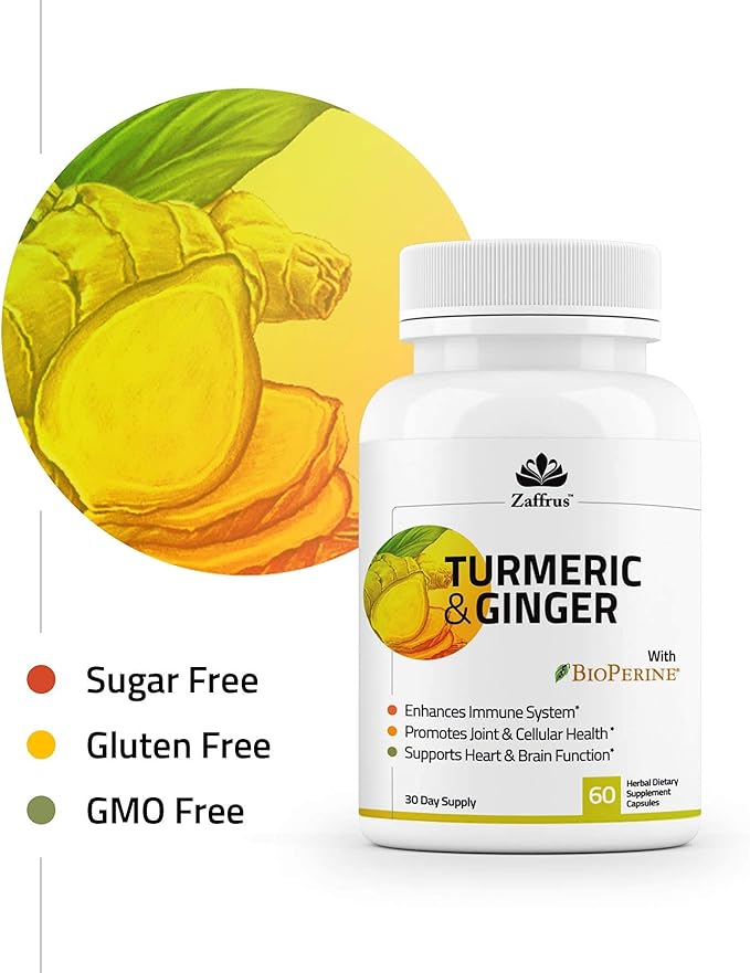 Zaffrus - Organic Turmeric Curcumin & 60 Supplement