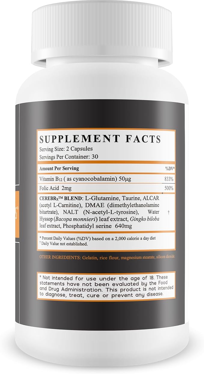 Axpero Brain Caps - Our Best Memory Brain Support Supplement for Women & Men - Axpero Oral Memory Supplement for Brain - Brain Supplements for Memory and Focus - Memory Vitamins Brain Memory Support
