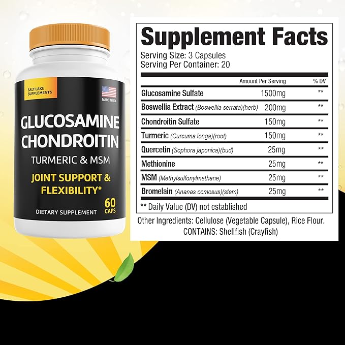 Glucosamine Chondroitin with Turmeric and MSM Supplement 60 ct.
