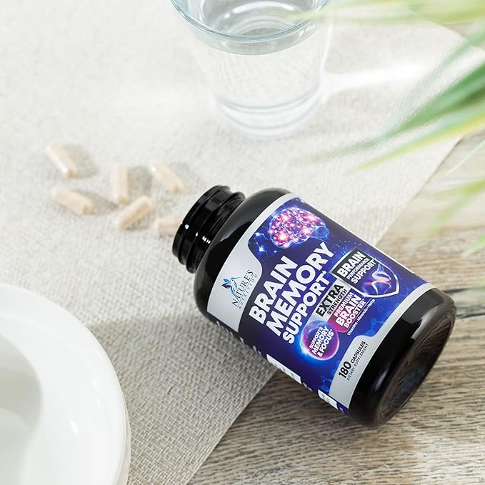 Brain Supplements for Memory and Focus - 40 Nootropics & Vitamins to Support Mental Alertness, Clarity & Concentration, Brain Health Cognitive Memory Pills, B6, B12, Phosphatidylserine - 180 Capsules