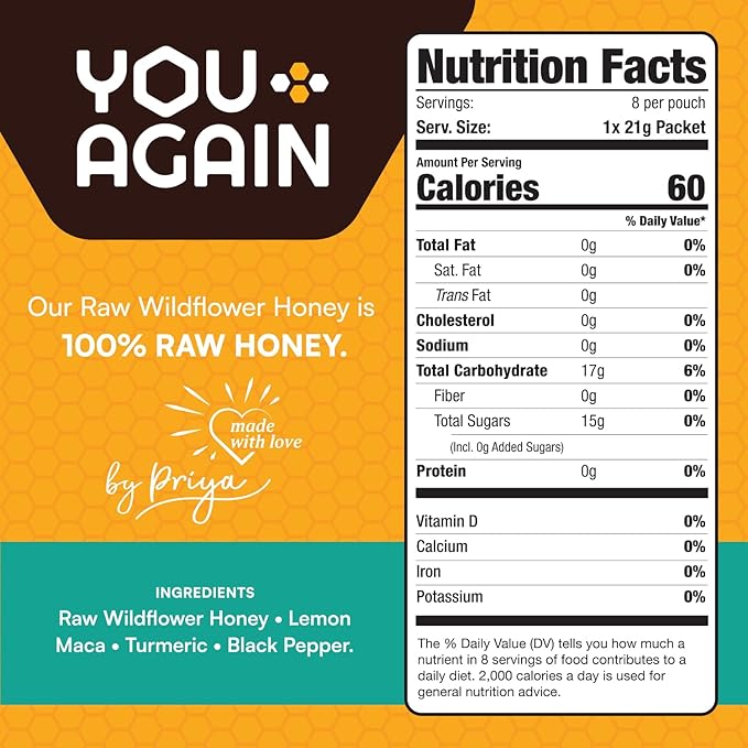 You Again Super Honey Lemon Turmeric Packets 8 Count
