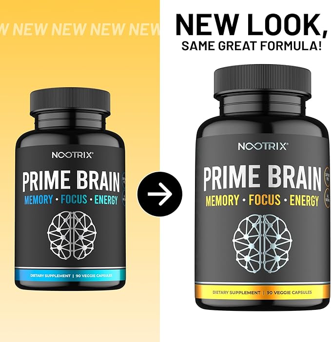 Prime Brain Supplement B12 & 180 Vegan