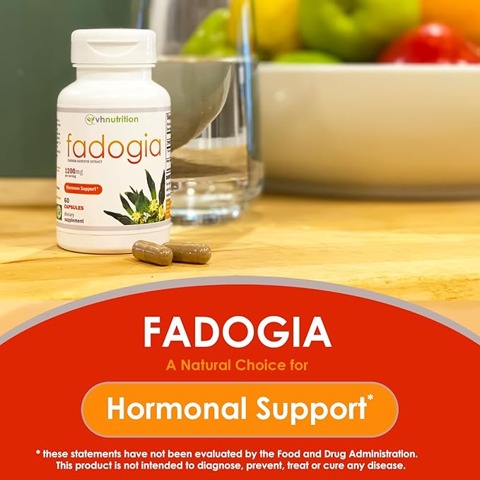 VH Nutrition FADOGIA AGRESTIS | 1200mg Per Serving | Men's Hormonal Support* | Natural Vitality and Energy Boost | Supports Physical Endurance and Overall Well-Being | 60 Capsules