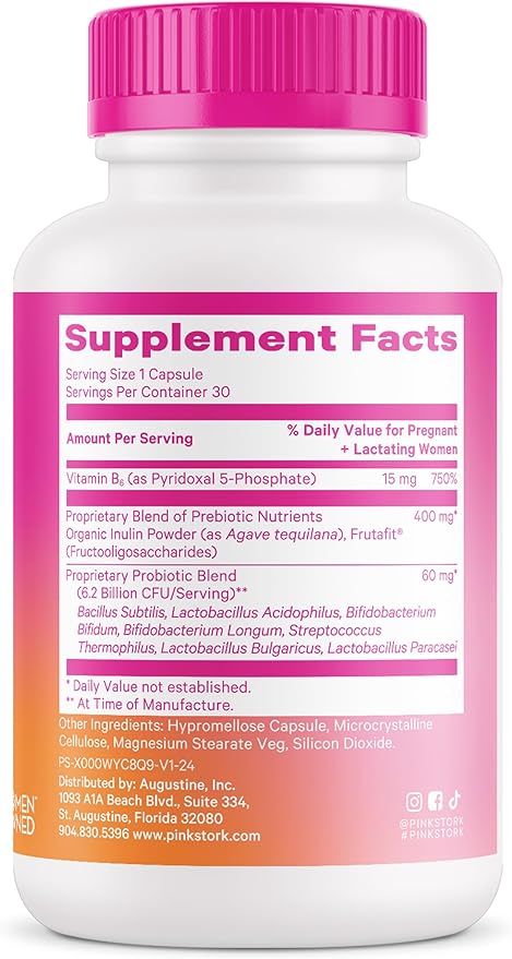 Pink Stork Prenatal Probiotics for Women B6 and 30 Capsules