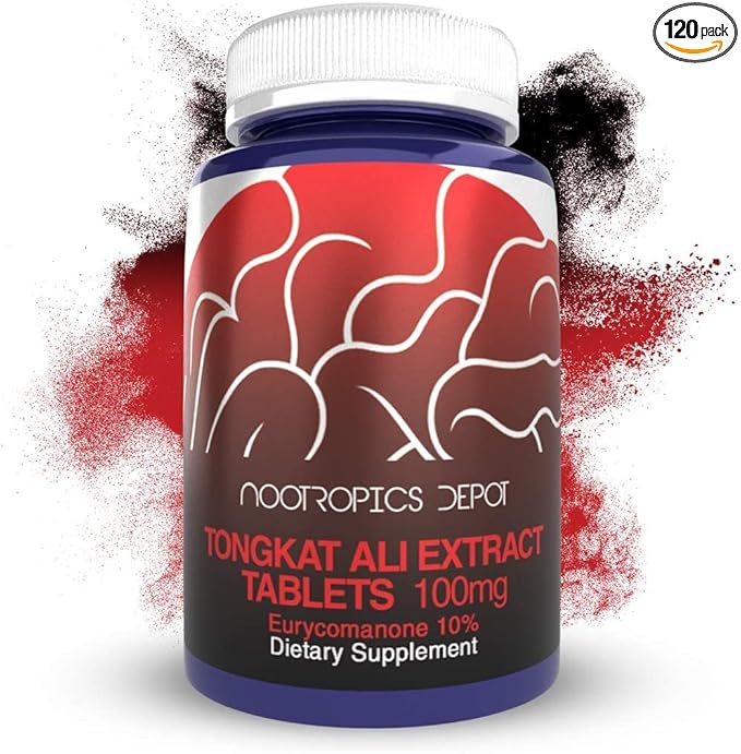 Nootropics Depot Tongkat Ali Extract Capsules 100mg | 120 Count 10% Eurycomanone