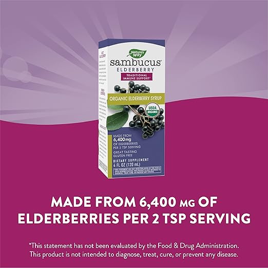 Nature's Way USDA Organic Sambucus Elderberry 4 Ounce