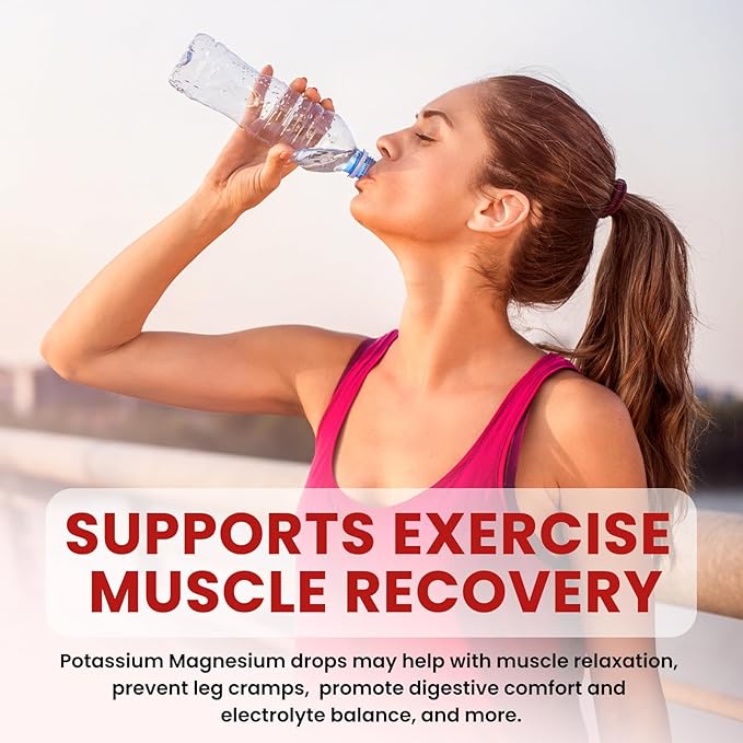 Potassium Magnesium Citrate Supplement, Liquid Magnesium Citrate Drops 500mg with Ashwagandha, Calcium, Zinc, Vitamin D3, B6, B12, CoQ10 - Vegan 2 fl oz Raspberry Flavor