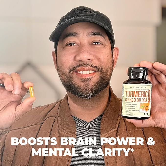 Turmeric Curcumin & Ginkgo Biloba Supplements 60 Capsules