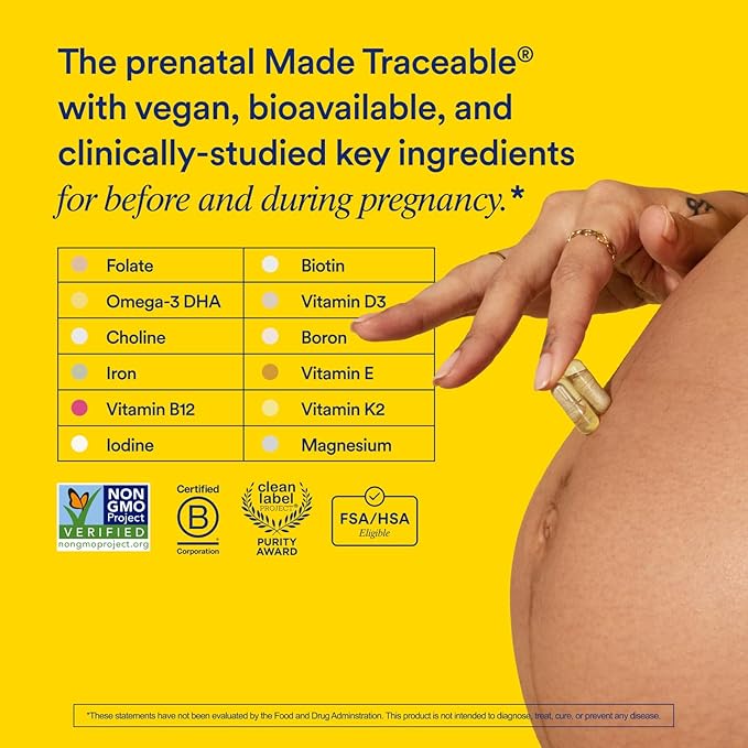 Ritual Essential for Women Prenatal Multivitamin: Omega-3 DHA D3 & K2, Non-GMO, 30 Days