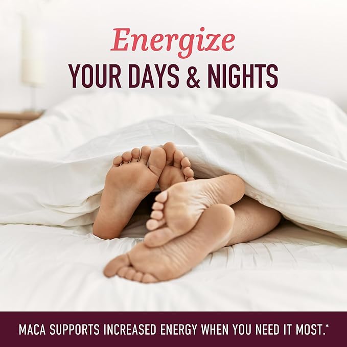 Organic Maca Root Capsules for Women | Peruvian Maca 2250MG Extra Strength | Red, Black & Yellow Root Powder with Black Pepper | Herbal Supplement to Support Energy & Hormone Balance | 120 Ct