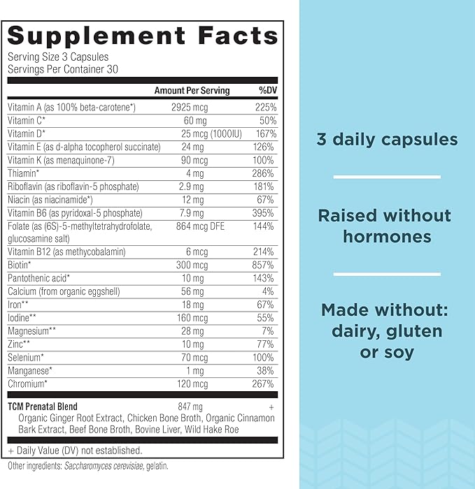 Ancient Nutrition Prenatal Vitamins, Multivitamin B12, Magnesium 90 Ct