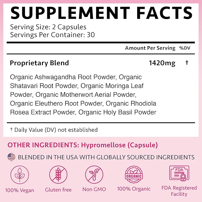 OSH Wellness Ayurvedic Hormone Balance for Women 100% Organic 60 Count