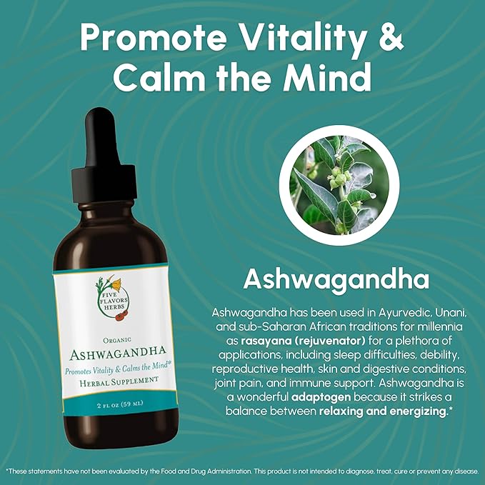 Ashwagandha Tincture - Promotes Vitality, Calms 2 Fl
