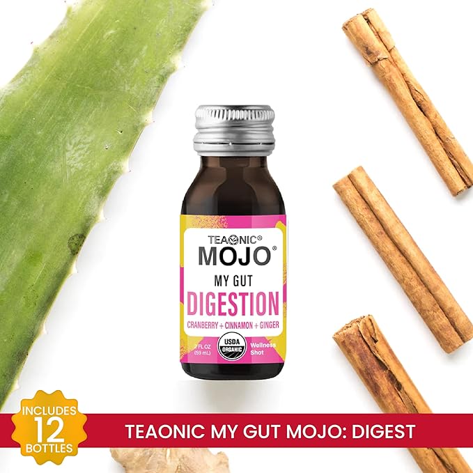 TEAONIC My Gut Mojo: Digest, Detox 12 Bottles, 2 Fl