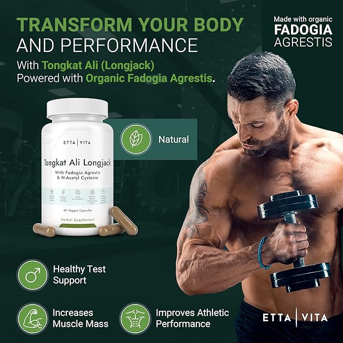Potent Longjack - Tongkat Ali & Fadogia Agrestis Supplement for Men & Womens Energy, T Support, Lean Muscle Growth & Recovery, Hormonal Balance, Pre-Workout with Vegan NAC Liver Detox & Cleanse